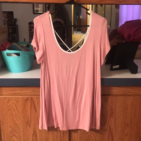 Charlotte Russe Tops - Blush open back top